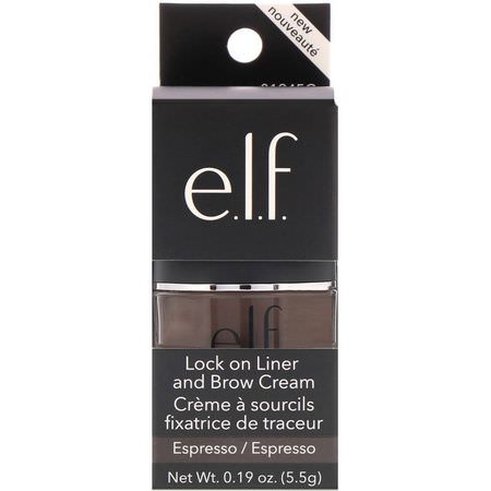 Gels, Brow Pencils, Eyeliner, Eyes: E.L.F, Lock on Liner and Brow Cream, Espresso, 0.19 oz (5.5 g)