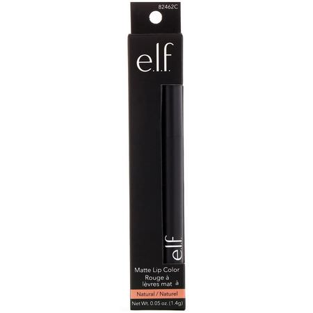 Läppstift, Läppar, Makeup, Skönhet: E.L.F, Matte Lip Color, Natural, 0.06 oz (1.8 g)