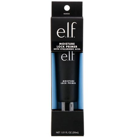 Face Primer, Face, Makeup, Beauty: E.L.F, Moisture Lock Primer with Hyaluronic Acid, 1.01 fl oz (30 ml)