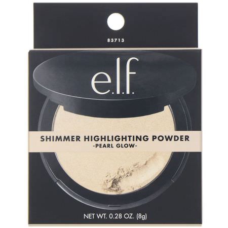 Highlighter, Cheeks, Makeup, Beauty: E.L.F, Shimmer Highlighting Powder, Pearl Glow, 0.28 oz (8 g)