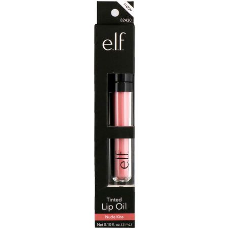 Läppglans, Läppar, Makeup, Skönhet: E.L.F, Tinted Lip Oil, Nude Kiss, 0.10 fl oz (3 ml)