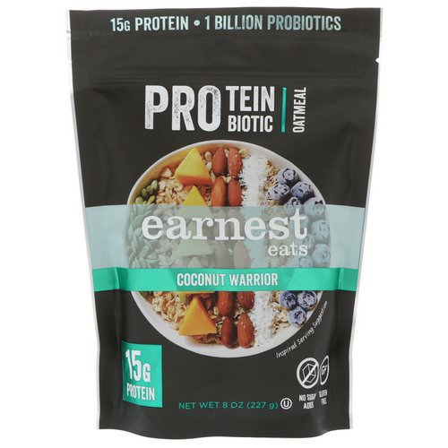 Earnest Eats, Protein Probiotic Oatmeal, Coconut Warrior, 8 oz (227 g) Review