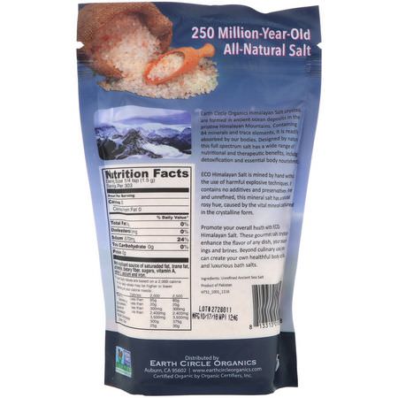 Himalayan Pink Salt, Kryddor, Örter: Earth Circle Organics, Himalayan Salt Crystals, Fine Grain, 16 oz (454 g)