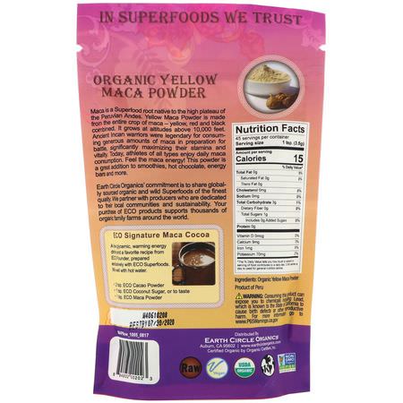 Maca, Homeopati, Örter: Earth Circle Organics, Organic Yellow Maca Powder, 8 oz (226.7 g)