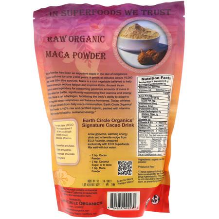 Maca, Homeopati, Örter: Earth Circle Organics, Raw Organic Maca Powder, 16 oz (454 g)