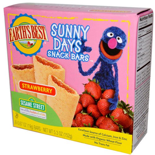Earth's Best, Organic Sunny Days Snack Bars, Strawberry, 8 Bars, 0.67 oz (19 g) Each Review