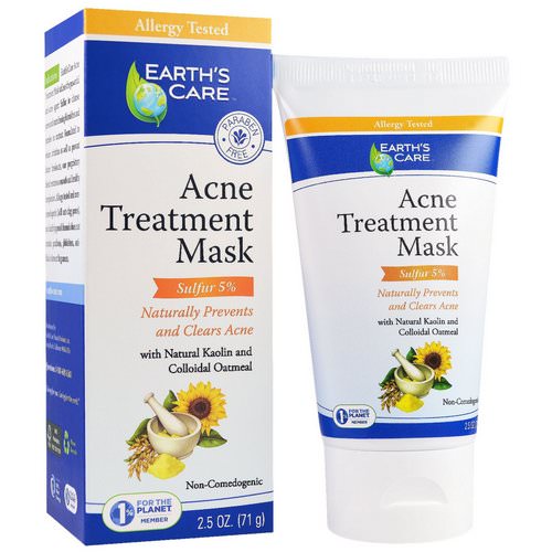 Earth's Care, Acne Treatment Mask, Sulfur 5%, 2.5 oz (71 g) Review