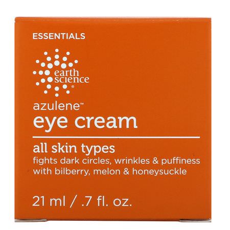 Ögoncremer, Ansiktsfuktare, Skönhet: Earth Science, Azulene Eye Cream, .7 fl oz (21 ml)