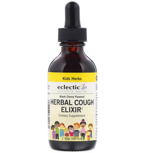 Eclectic Institute, Kids Herbs, Herbal Cough Elixir, Black Cherry Flavored, 2 fl oz (60 ml) Review