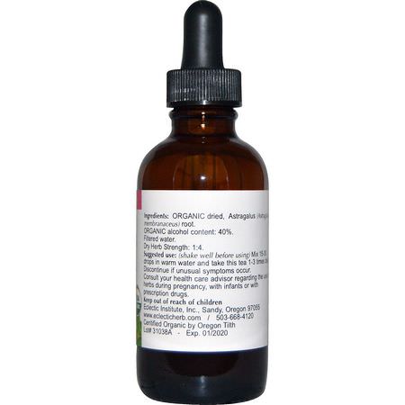 Astragalus, Homeopati, Örter: Eclectic Institute, Organic Astragalus, 2 fl oz (60 ml)