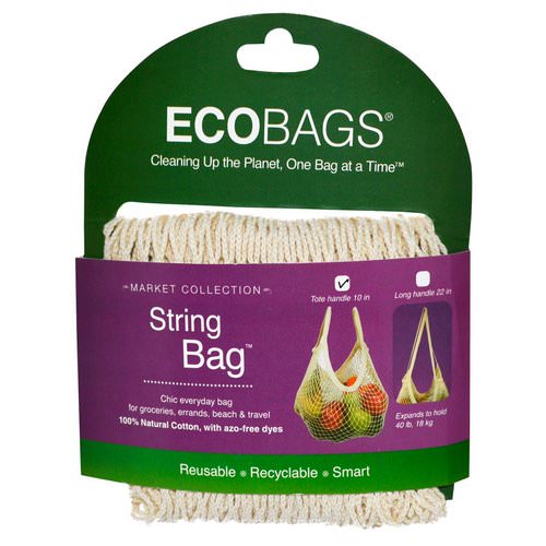 ECOBAGS, Market Collection, String Bag, Tote Handle 10 in, Natural, 1 Bag Review