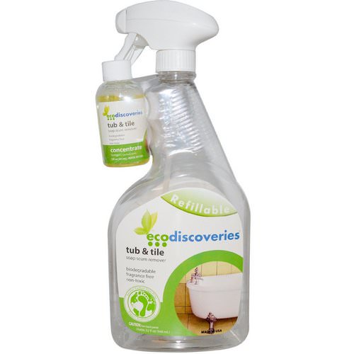 EcoDiscoveries, Tub & Tile, Soap Scum Remover, 2 fl oz (60 ml) Concentrate w/ 1 Spray Bottle Review