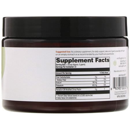 Rensa, Detox, Pektin, Fiber: Econugenics, PectaSol-C Modified Citrus Pectin, Powder, 150 g