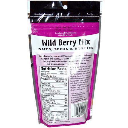 Mellanmål, Mellanmål, Trail Mix, Blandade Nötter: Eden Foods, Organic, Wild Berry Mix, Nuts, Seeds & Berries, 4 oz (113 g)