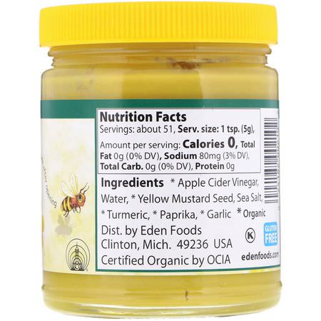 Senap, Vinegar, Oljor: Eden Foods, Yellow Mustard, 9 oz