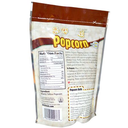 Popcorn, Mellanmål: Eden Foods, Popcorn, Organic Popping Kernels, 20 oz (566 g)