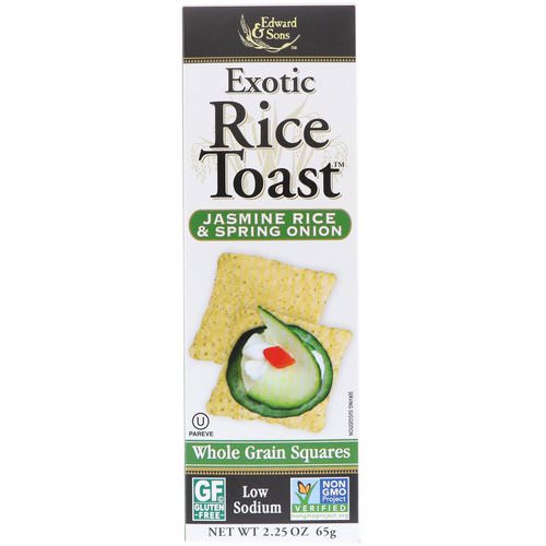 Edward & Sons, Exotic Rice Toast, Whole Grain Squares, Jasmine Rice & Spring Onion, 2.25 oz (65 g) Review