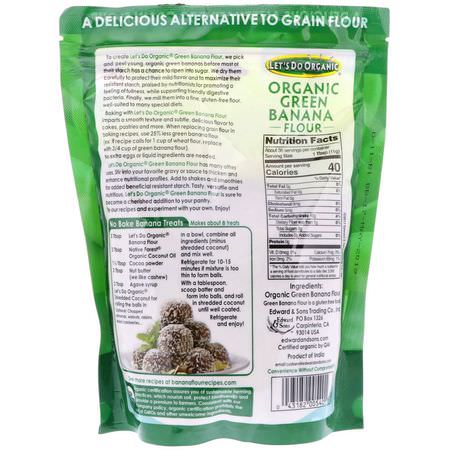 Blandningar, Mjöl, Bakning: Edward & Sons, Let's Do Organic, Organic Green Banana Flour, 14 oz (396 g)