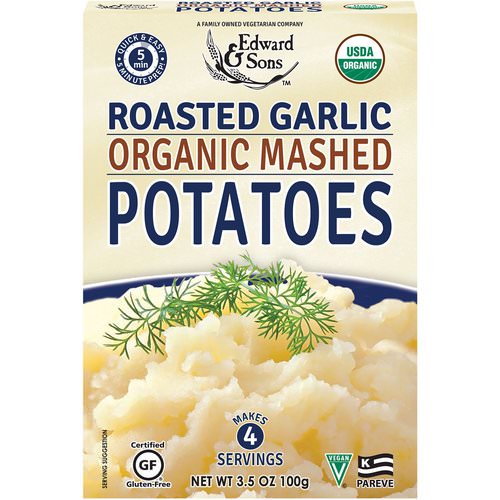 Edward & Sons, Organic Mashed Potatoes, Roasted Garlic, 3.5 oz (100 g) Review