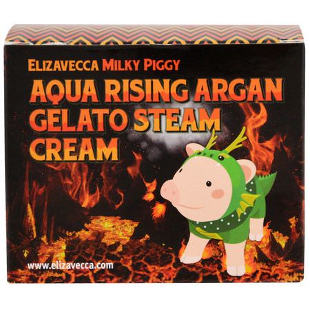Argan Oil, K-Beauty Moisturizers, Creams, Face Moisturizers: Elizavecca, Aqua Rising Argan Gelato Steam Cream, 100 g