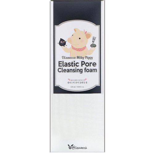 Elizavecca, Elizavecca Milky Piggy, Elastic Pore Cleansing Foam, 4.06 fl oz (120 ml) Review