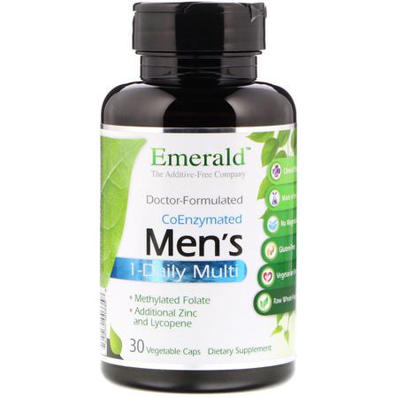Mäns Multivitaminer, Mäns Hälsa, Kosttillskott: Emerald Laboratories, CoEnzymated Men's 1-Daily Multi, 30 Vegetable Caps