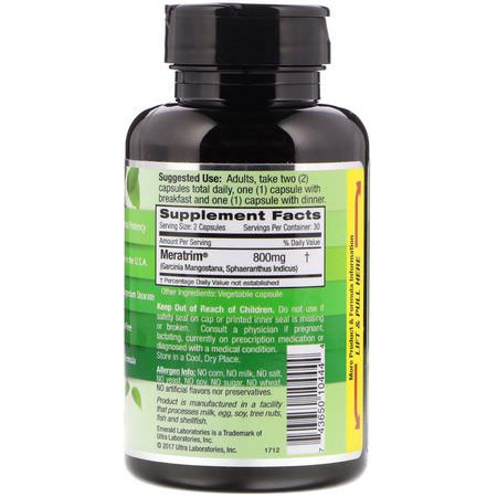 Kost, Vikt, Kosttillskott: Emerald Laboratories, Meratrim, 800 mg, 60 Vegetable Caps