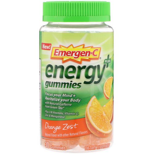 Emergen-C, Energy Plus Gummies, Orange Zest, 30 Gummies Review