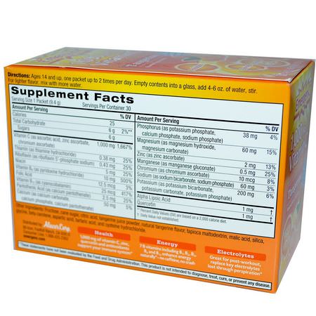 Influensa, Hosta, Förkylning, C-Vitamin: Emergen-C, Vitamin C, Flavored Fizzy Drink Mix, Tangerine, 1,000 mg, 30 Packets, 9.4 g Each