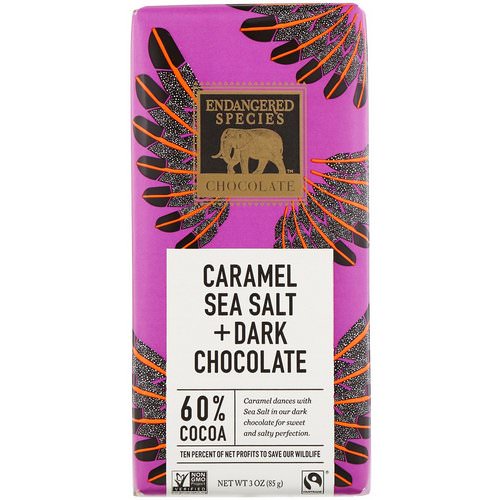 Endangered Species Chocolate, Caramel Sea Salt + Dark Chocolate, 3 oz (85 g) Review