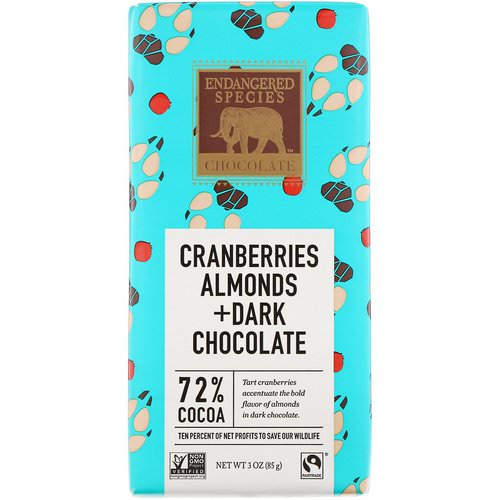 Endangered Species Chocolate, Cranberries, Almonds + Dark Chocolate, 3 oz (85 g) Review