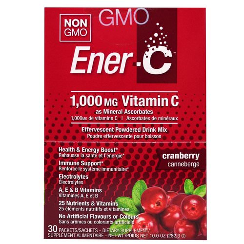 Ener-C, Vitamin C, Effervescent Powdered Drink Mix, Cranberry, 30 Packets, 10.0 oz (282.3 g) Review