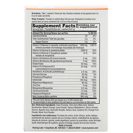Influensa, Hosta, Förkylning, C-Vitamin: Ener-C, Vitamin C, Multivitamin Drink Mix, Orange, 30 Packets, 9.2 oz (260.1 g)