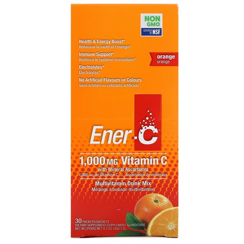 Ener-C, Vitamin C, Multivitamin Drink Mix, Orange, 30 Packets, 9.2 oz (260.1 g) Review