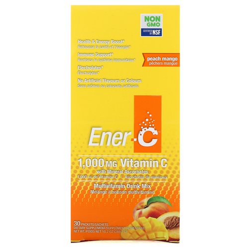 Ener-C, Vitamin C, Multivitamin Drink Mix, Peach Mango, 30 Packets, 10.2 oz (289.2 g) Review