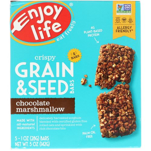 Enjoy Life Foods, Crispy Grain & Seed Bars, Chocolate Marshmallow, 5 Bars, 1 oz (28 g) Each Review
