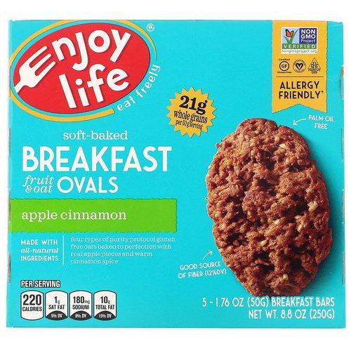 Enjoy Life Foods, Soft-Baked Breakfast Fruit & Oat Ovals, Apple Cinnamon, 5 Bars, 1.76 oz (50 g) Each Review