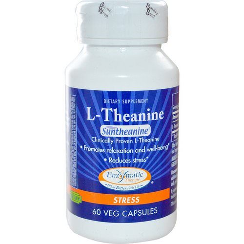 Enzymatic Therapy, L-Theanine, Stress, 60 Veggie Caps Review