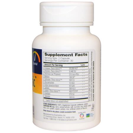 Digestive Enzymer, Digestion, Supplements: Enzymedica, Digest Basic, Essential Enzyme Formula, 30 Capsules