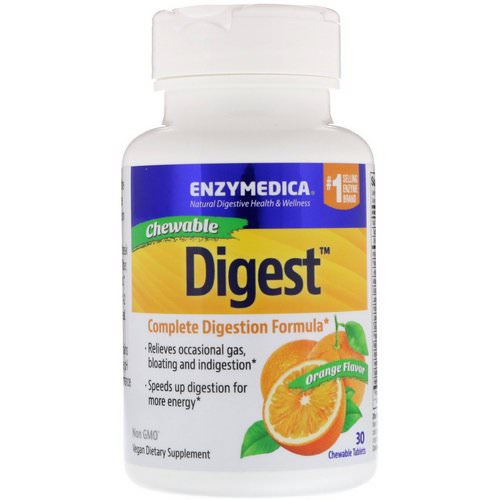 Enzymedica, Digest, Complete Digestion Formula, Orange Flavor, 30 Chewable Tablets Review