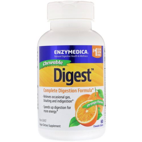 Enzymedica, Digest, Complete Digestion Formula, Orange Flavor, 60 Chewable Tablets Review