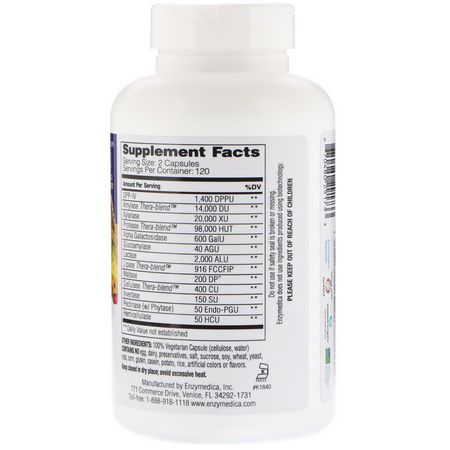 Matsmältningsenzymer, Matsmältning, Kosttillskott: Enzymedica, Digest Spectrum, 240 Capsules
