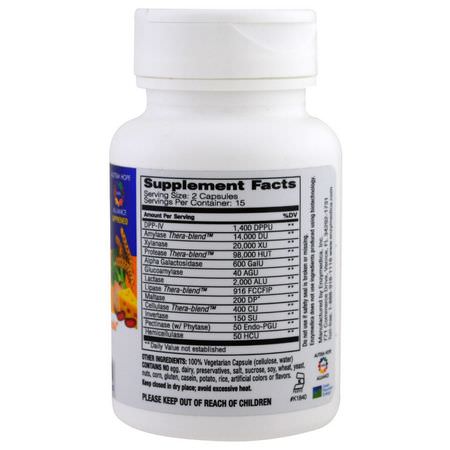 Digestive Enzymer, Digestion, Supplements: Enzymedica, Digest Spectrum, 30 Capsules