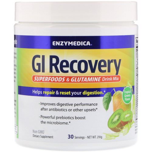 Enzymedica, GI Recovery Superfoods & Glutamine Drink Mix, Tropical Greens Flavor, 210 g Review
