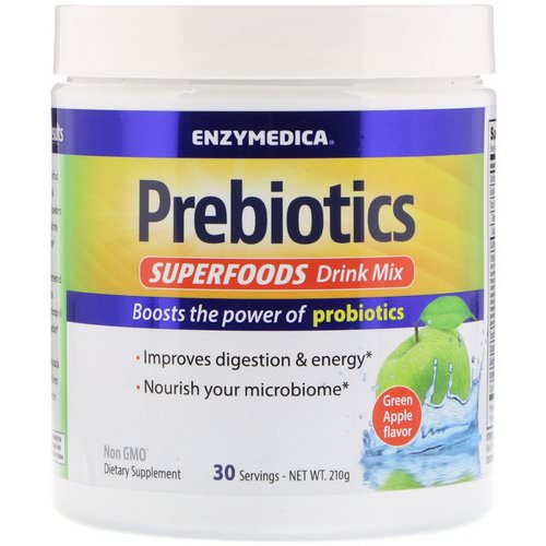 Enzymedica, Prebiotics Superfoods Drink Mix, Green Apple Flavor, 210 g Review