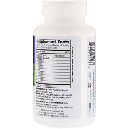 Probiotika, Matsmältning, Kosttillskott: Enzymedica, Pro-Bio, Guaranteed Potency Probiotic, 120 Capsules