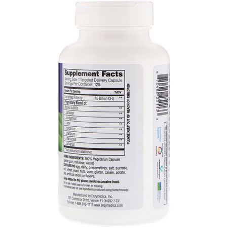 Probiotika, Matsmältning, Kosttillskott: Enzymedica, Pro-Bio, Guaranteed Potency Probiotic, 120 Capsules