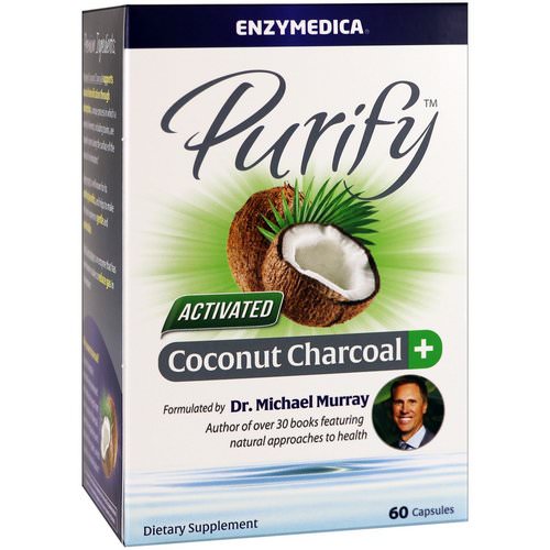 Enzymedica, Purify, Activated Coconut Charcoal+, 60 Capsules Review