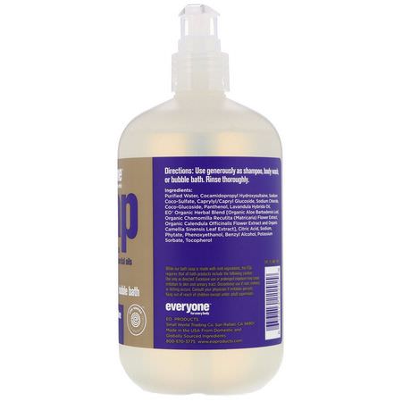 Bubble Bath, Duschgel, Kroppstvätt, Dusch: EO Products, Everyone Soap, 3 in 1, Lavender + Aloe, 16 fl oz (473 ml)