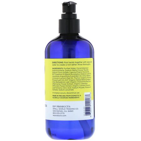 Handtvål, Dusch, Bad: EO Products, Hand Soap, Lemon & Eucalyptus, 12 fl oz (355 ml)